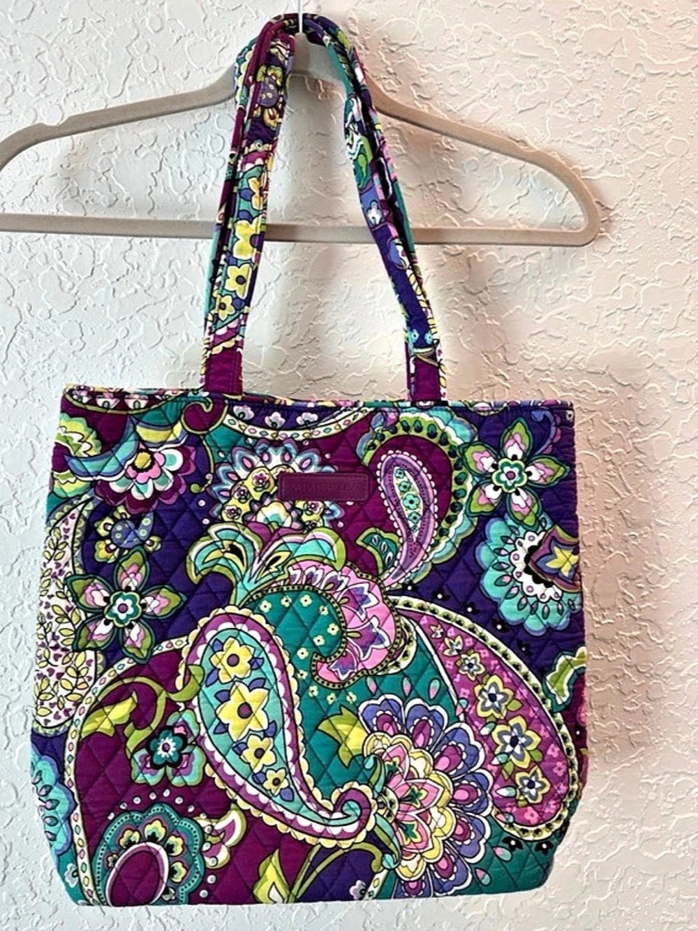 Vera Bradley Vera Tote Paisley Tote in Purple & Green